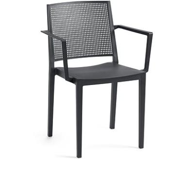 ROJAPLAST Stolička záhradná GRID ARMCHAIR, antracit (5604916050644)