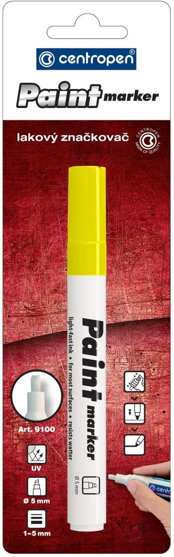 Popisovač Centropen lakový značkovač 9100 2-5 mm žlutý