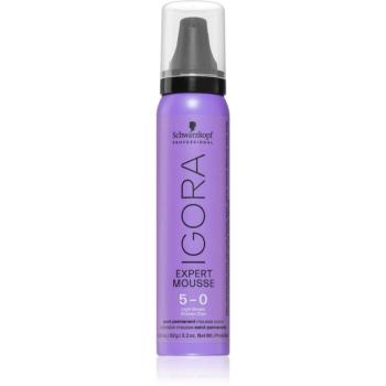 Schwarzkopf Professional IGORA Expert Mousse farbiaca pena na vlasy odtieň 5-0 Light Brown Natural 100 ml