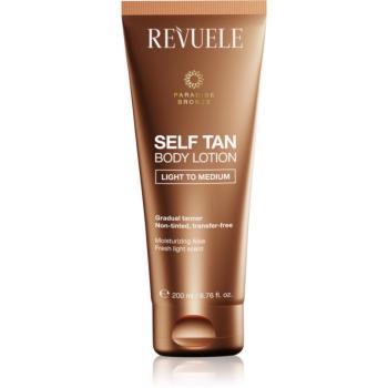 Revuele Paradise Bronze Self Tan Body Lotion samoopaľovacie mlieko pre postupné opálenie odtieň Light To Medium 200 ml