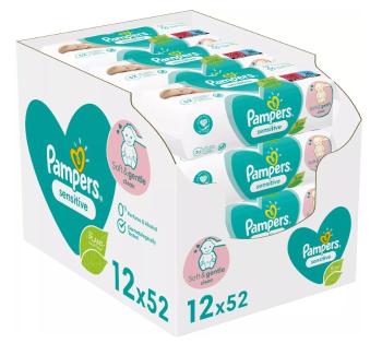 PAMPERS Wipes Sensitive Vlhčené utierky BOX, 12 x 52 ks