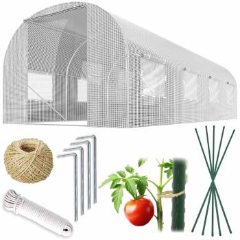 Kerti alagút 2,5 x 4 m (10 m2) fehér Plonos