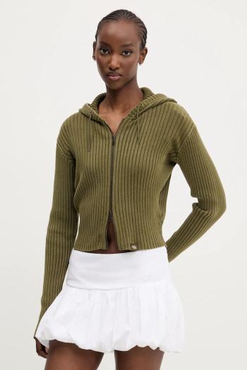 Bavlnený kardigán Dickies dámske, zelená farba, DK0A867YMGR1