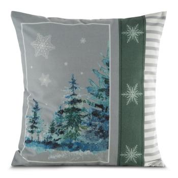 ArtFir Vianočná obliečka na vankúš FOREST 1 | zelená/strieborná 45 x 45 cm
