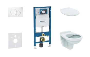 GEBERIT - Duofix Set predstenovej inštalácie, klozetu Alpha s doskou, tlačidlo Sigma 01, alpská biela 111.300.00.5 NR1