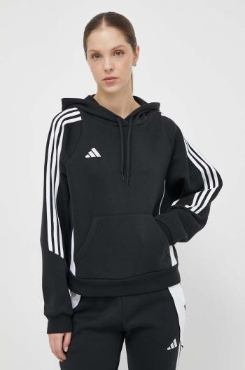 Tréningová mikina adidas Performance Tiro24 čierna farba, s kapucňou, s nášivkou, IJ5607