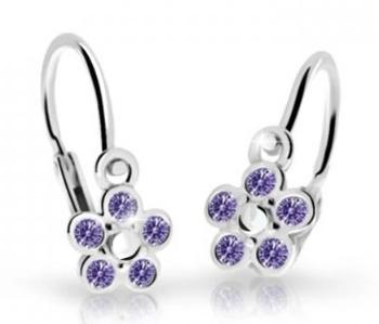 Cutie Jewellery Detské kvietkové náušnice z bieleho zlata C2744-10-X-2 fialová