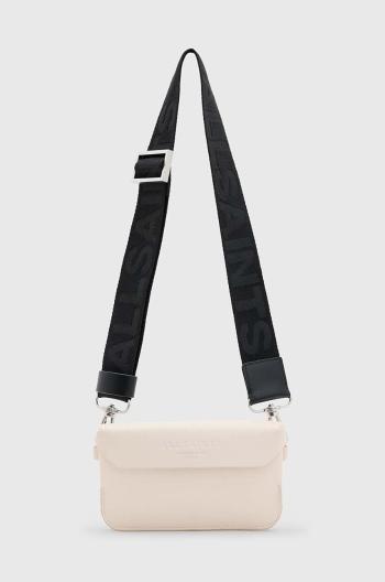 Kožená kabelka AllSaints ZOE CROSSBODY béžová farba, W312XB