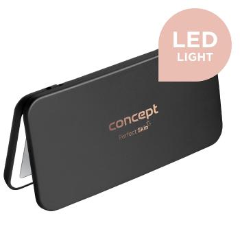 Concept Kozmetické vreckové zrkadlo s LED osvetlením čierne KZ2020