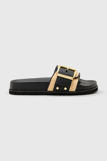 Šlapky AllSaints Ellie Raffia Slider čierna farba, W003FD