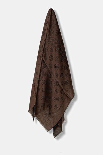 Šatka Guess KEFIAH hnedá farba, vzorovaná, AW5353 POL03