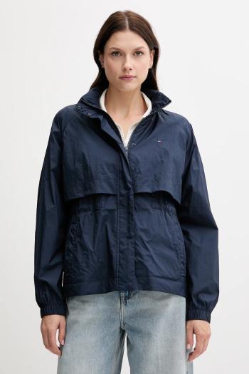 Bunda Tommy Hilfiger tmavomodrá farba, prechodná, WW0WW46444