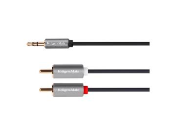 Kábel Jack 3.5mm stereo/2x Cinch 1m KRUGER & MATZ KM1218 Basic