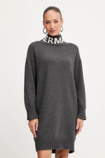 Vlnené šaty Ermanno Scervino šedá farba, mini, oversize, 57TQ026EO1