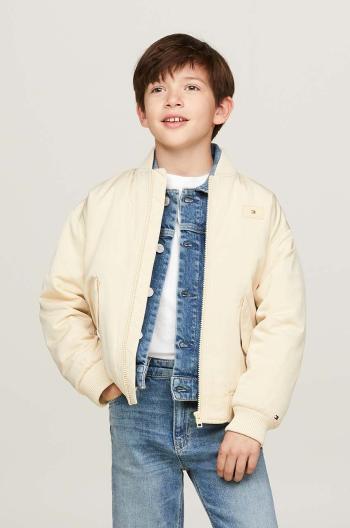 Detská bunda bomber Tommy Hilfiger béžová farba, KB0KB09091