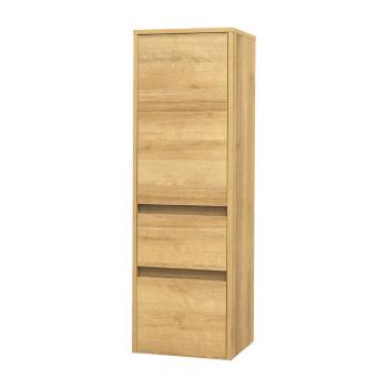 MEREO - Opto kúpeľňová skrinka vysoká 125 cm, pravé otváranie, dub Riviera CN924P