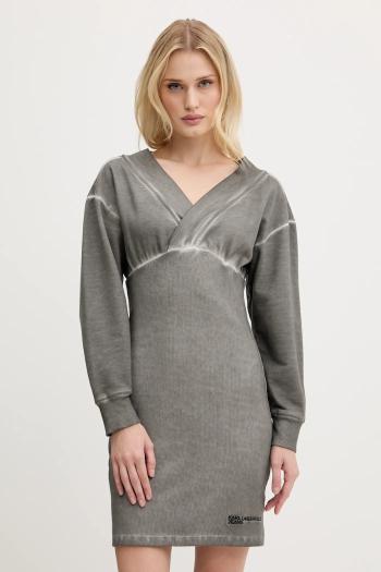 Šaty Karl Lagerfeld Jeans šedá farba, mini, priliehavé, A3W13012