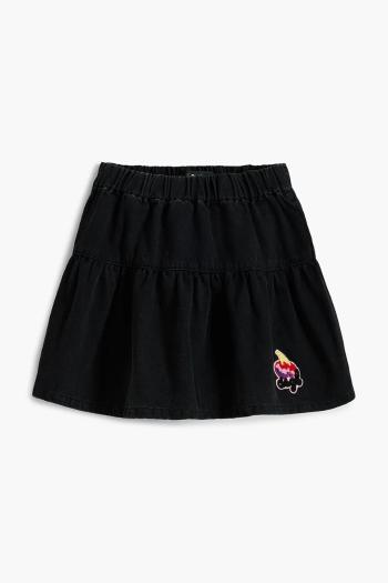 Dievčenská sukňa Desigual čierna farba, mini, áčkový strih, 25WGFD02
