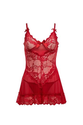 Červená babydoll košieľka Valentine