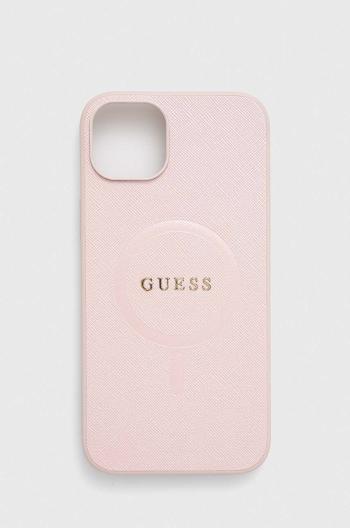 Puzdro na mobil Guess iPhone 15 Plus / 14 Plus 6.7'' ružová farba