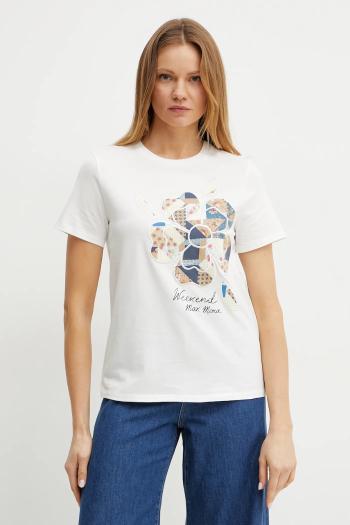 Bavlnené tričko Weekend Max Mara dámske, biela farba, 2515971051600