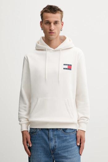 Mikina Tommy Jeans zelená farba, s kapucňou, s nášivkou, DM0DM20738