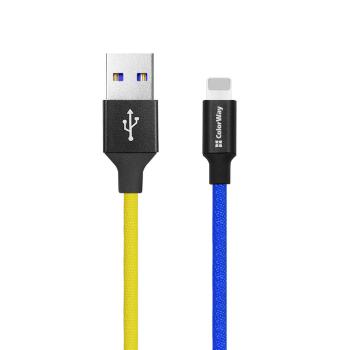 COLORWAY KABEL USB APPLE LIGHTNING, NATIONAL, 2.4A 1M, MODRO-ZLTY (CW-CBUL052-BLY)