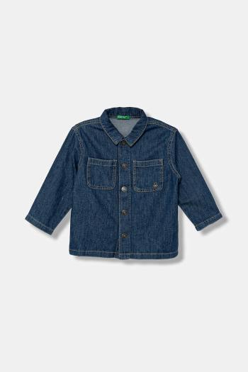 Detská riflová košeľa United Colors of Benetton modrá farba, 5AD6GQ02U