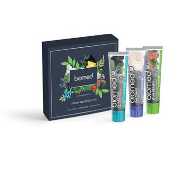BIOMED pánska darčeková súprava Charcoal, Calcimax, Gum Health 3× 100 g (7640168937126)