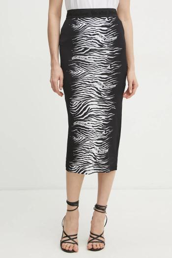 Sukňa Versace Jeans Couture čierna farba, midi, rovný strih, 78HAE8P6 JS474