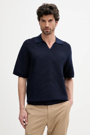 Polo tričko Calvin Klein pánske, tmavomodrá farba, jednofarebné, LV04LC323G