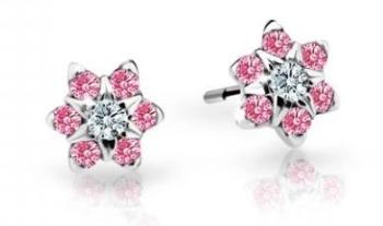 Cutie Jewellery Pôvabné detské náušnice z bieleho zlata C2152-30-X-2 fuchsiová