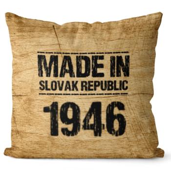 Vankúš Made In + rok (Veľkosť: 40 x 40 cm, rok: 1946)