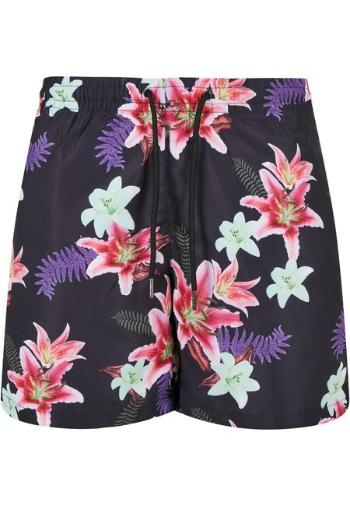 Urban Classics Pattern Swim Shorts dark jungle aop - L