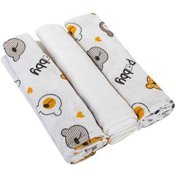 Bomimi Plienky bavlna Premium 80 × 70 Medvedík -biela 3 ks (8595673203497)