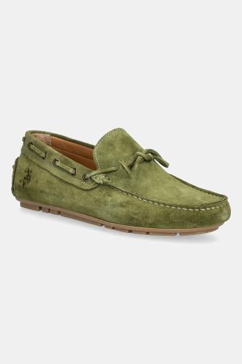 Semišové mokasíny U.S. Polo Assn. PABLO pánske, zelená farba, PABLO001M/5S1