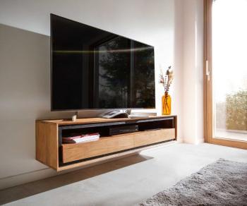 TV stolík Stonegrace 145 cm akácia prírodná 1 priehradka 2 zásuvky