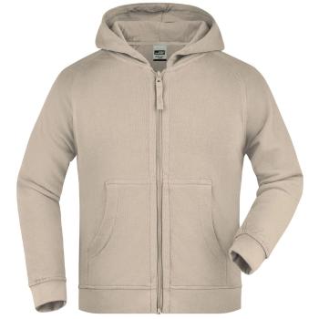 James & Nicholson Detská mikina na zips s kapucňou JN059k - Stone | XL