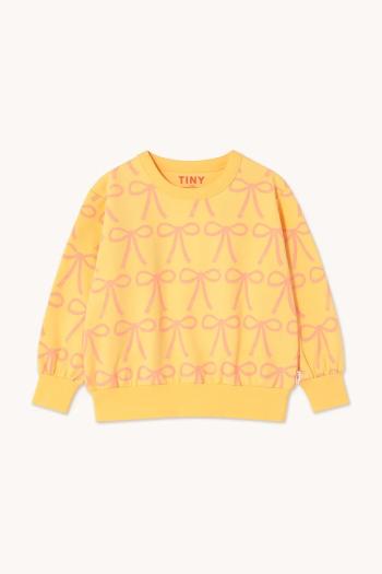 Detská mikina Tinycottons BOWS SWEATSHIRT žltá farba, vzorovaná, SS25-056