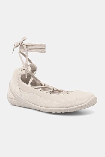 Kožené balerínky Ecco BIOM Lite Lace-Up béžová farba, 802453-58261