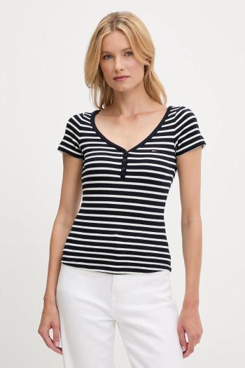 Tričko Tommy Jeans dámske, tmavomodrá farba, DW0DW20902