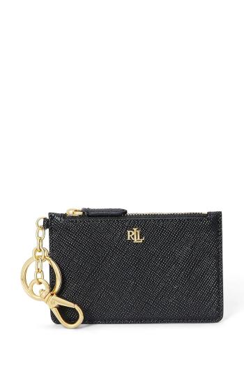 Kožená peňaženka Lauren Ralph Lauren čierna farba, 432966789