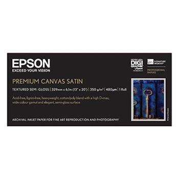 Epson 330/6.1/PremierArtt WaterResistant Canvas Satin Roll, 330mmx 6.1m, 13", C13S041845, 350