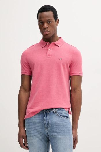 Bavlnené polo tričko United Colors of Benetton pánske, oranžová farba, melanžové, 3088U3023