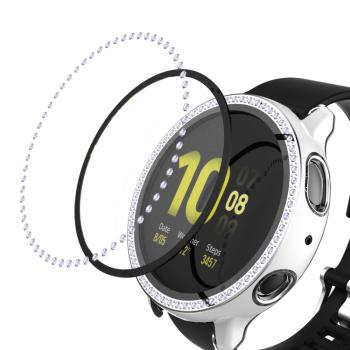 DIAMOND Plastový kryt s ochranným sklom Samsung Galaxy Watch Active 2 44mm strieborný