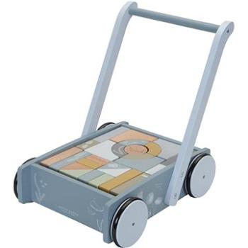 Little Dutch Vozíček s kockami drevený Ocean Blue (8713291770218)