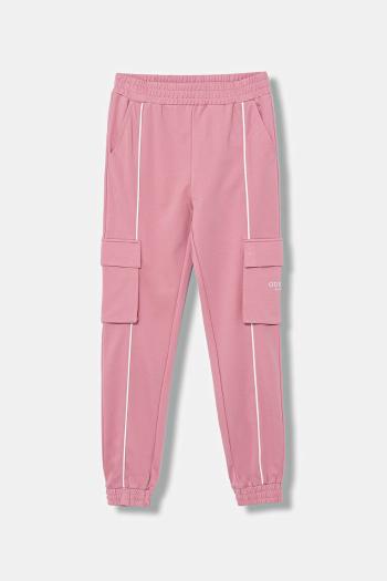 Detské tepláky Guess ružová farba, jednofarebné, J5YB04 KCY62