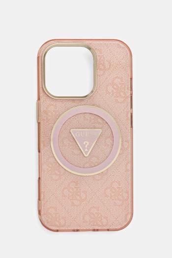 Puzdro na mobil Guess iPhone 16 Pro ružová farba, GUHMP16LHG4PRTGP