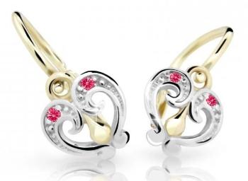 Cutie Jewellery Slušivé detské náušnice zo žltého zlata C2211-10-X-1 fuchsiová