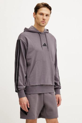 Mikina adidas Essentials pánska, fialová farba, s kapucňou, s nášivkou, JE6365